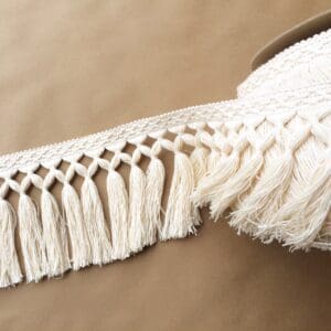 Diamond Double Knot Fringe 6.5in – Natural Cotton