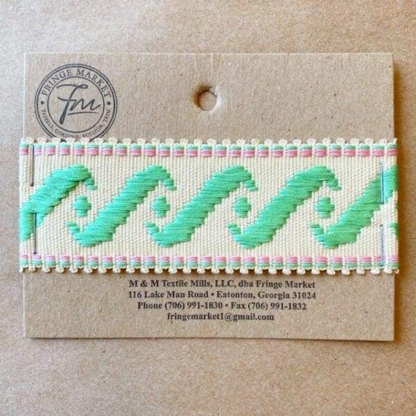 A card with a Surf's Up 1 3/4 IN Tape embroidered ribbon.