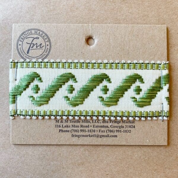 A green and white Surf's Up 1 3/4 IN Tape cross stitch pattern on a card.