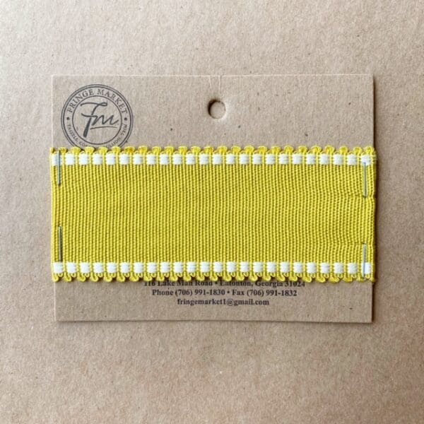 A Picot Grosgrain 1 3/4 IN ribbon with a white stripe on it.