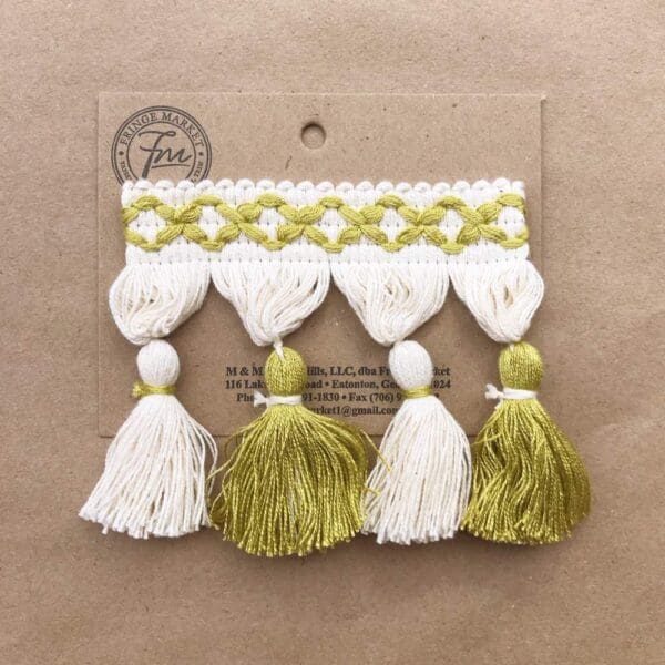 A Frills Tassel Fringe 3.5 IN on a piece of paper.