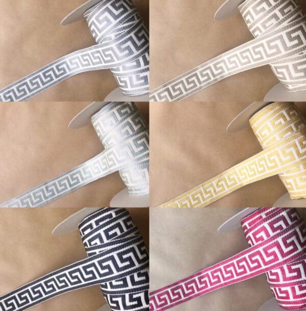 Greek Key tape in different colors and sizes.