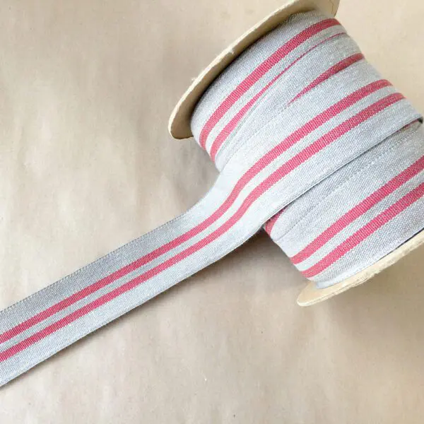 A spool of Modern Grain Sack ribbon.