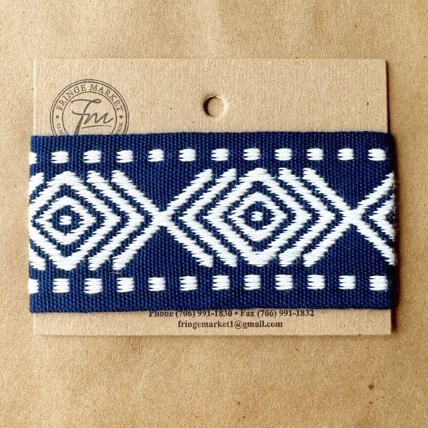 A blue and white Sonora Outdoor Tapes pattern on a piece of paper.
