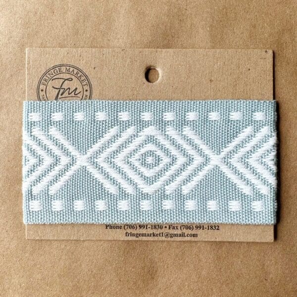 A blue and white Sonora Outdoor Tapes pattern on a piece of paper.