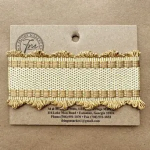 A Chelsea Silk Braids with a gold ribbon on it.