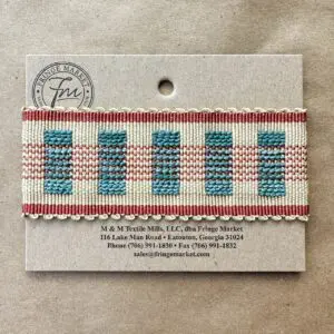 A card with a Noho Silk Braid striped ribbon.